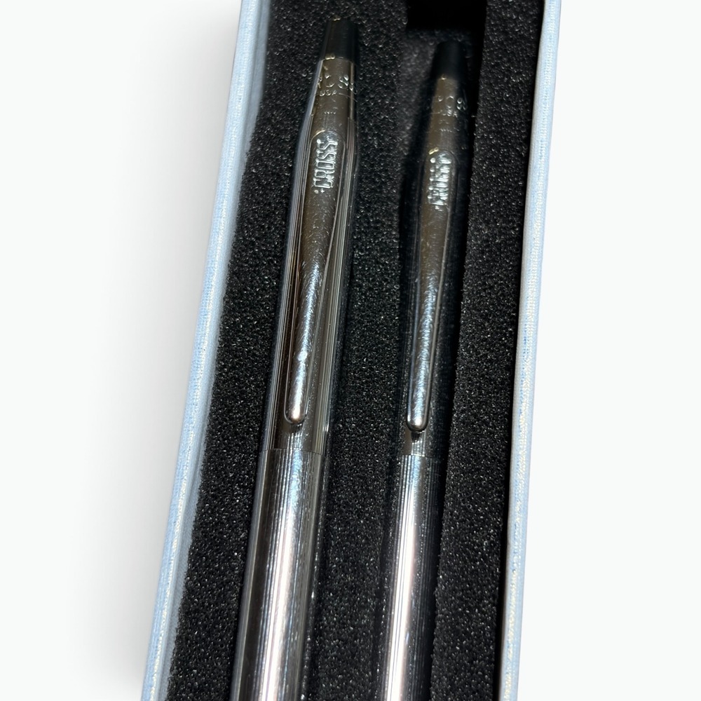 Cross Classic Century Chrome Ballpoint Pen and 0.5mm Pencil Set Made in USA